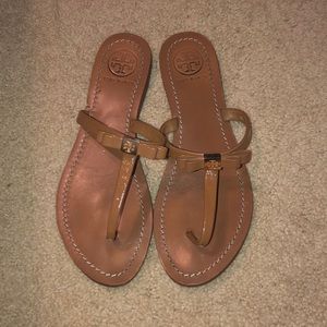Gently used Tory Burch bow nude sandals